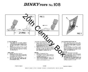 Dinky Toys 108 Sam’s Car Reproduction Instruction Sheet