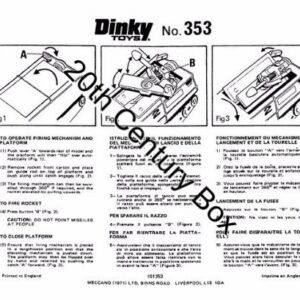 Dinky Toys 353 Shado 2 Mobile Instruction Sheet