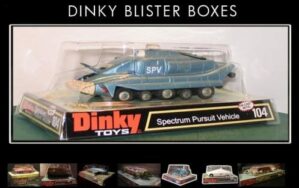 Dinky Toys 104 Captain Scarlet Spectrum Pursuit Vehicle Blister/Bubble Repro Box PLINTH ONLY
