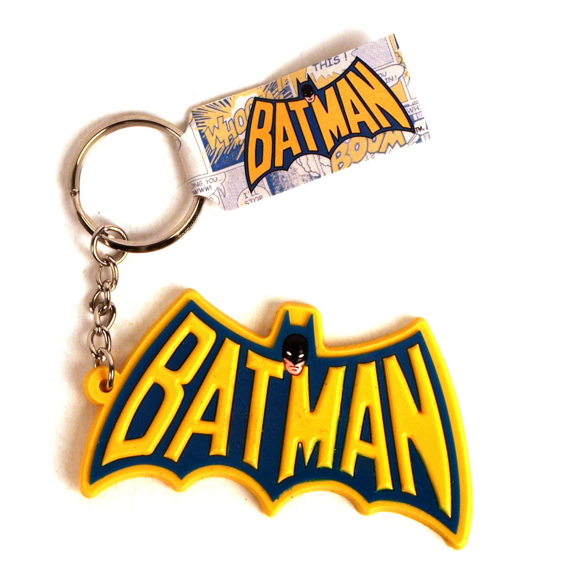 DC Comics Batman Keychain 2.5" Head Rubber Key Ring Superhero New In Package 