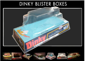 Dinky Toys 103 Spectrum Patrol Car (SPC) Thick Font Version Captain Scarlet Blister/Bubble Repro Box