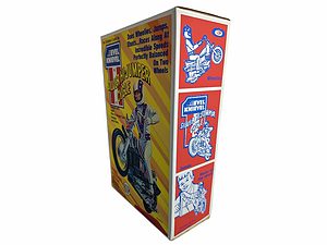 Ideal Toys Evel Knievel Silver High Jumper Reproduction Box Side 1