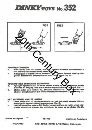 Dinky Toys 352 Ed’s Car Instruction Sheet Dinky Toys 352 Ed's Car Instruction Sheet