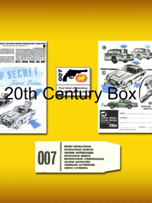 Corgi Toys 261 James Bond DB5 Instruction Sheet, Envelope and Badge