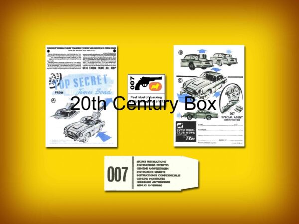 Corgi Toys 261 James Bond DB5 Instruction Sheet, Envelope and Badge Corgi Toys 261 James Bond DB5 Instruction Sheet, Envelope and Badge