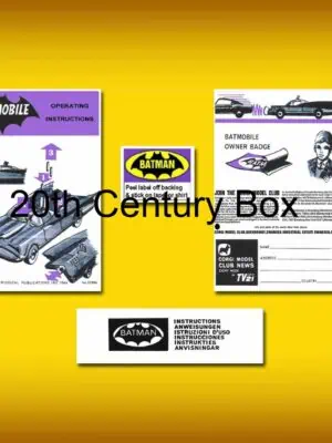 Corgi Toys 267 Batmobile Instructions, Envelope And Badge