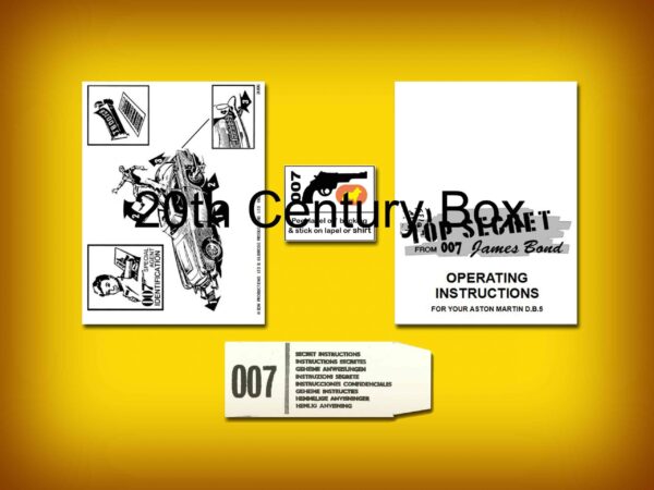 Corgi Toys 270 James Bond DB5 Instruction Sheet, Envelope and Badge