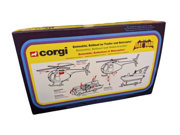Corgi Toys Giftset 40 1979 Flat Box Batmobile, Batboat and Batcopter Repro Box