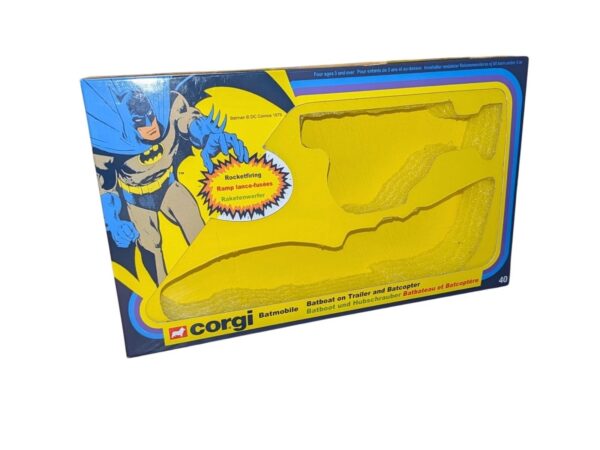 Corgi Toys Giftset 40 1979 Flat Box Batmobile, Batboat and Batcopter Repro Box