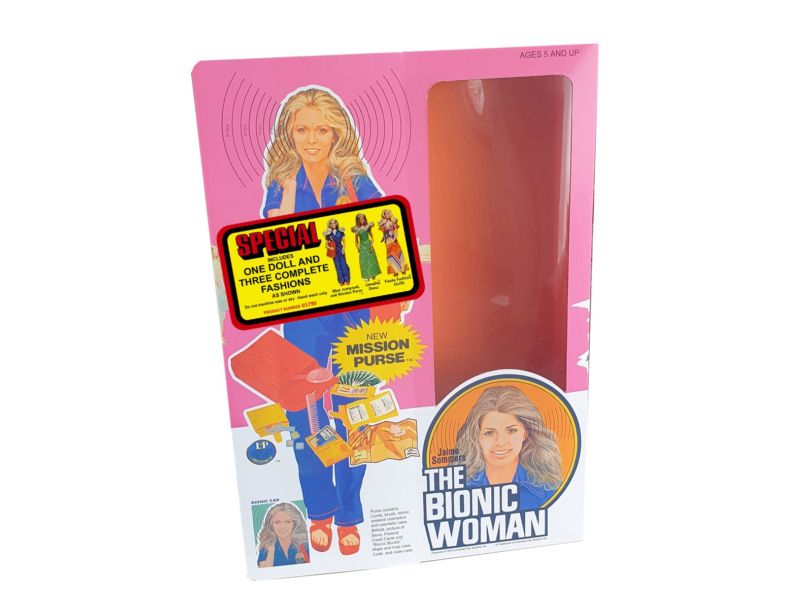 Kenner Bionic Woman Mission Purse Figure Repro Box with Additional Costume St...
