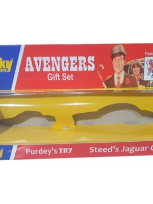 Dinky Toys 307 New Avengers Steed's Jaguar XJ12 and Purdey's TR7 Repro Box Code 3