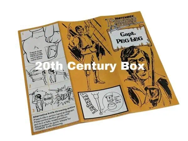 Matchbox Fighting Furies Cap'n Peg Leg US Reproduction Instruction Sheet