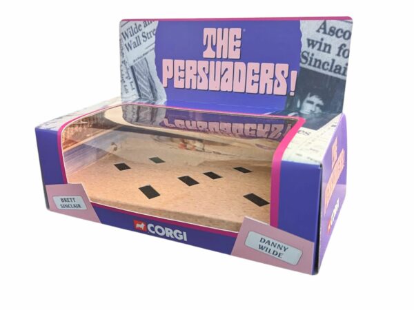 persuaders-code-3-front-scaled-1.jpg Corgi Toys Persuaders! Aston Martin DBS and Ferrari Dino 246GT Code 3 Reproduction Box