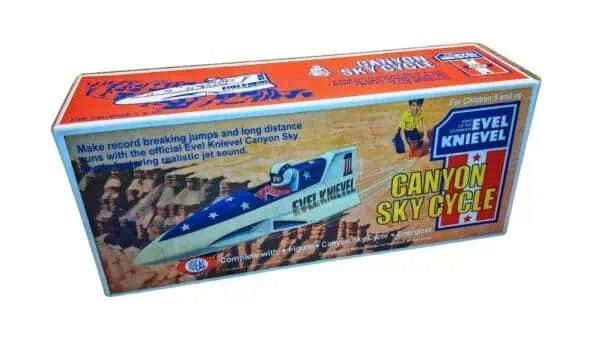 EK Canyon Sky Cycle Repro Box 1 Ideal Toys Evel Knievel Canyon Sky Cycle Reproduction Box