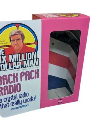 Denys Fisher Six Million Dollar Man Back Pack Radio Reproduction Box Denys Fisher Six Million Dollar Man Back Pack Radio Reproduction Box