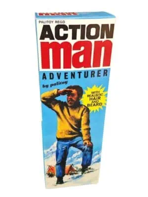 Action Man Adventurer Realistic Hair Repro Box 1 Palitoy Action Man Adventurer with Realistic Hair and Beard Reproduction Box