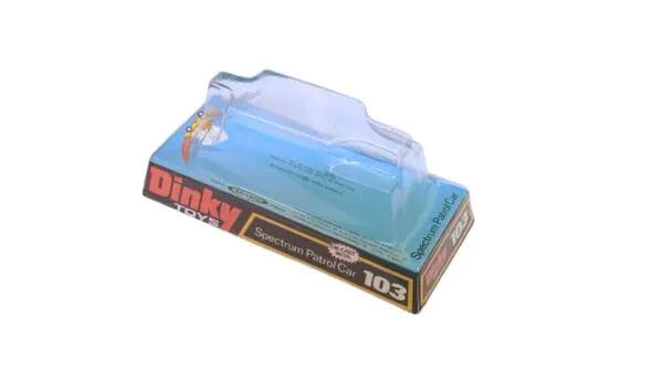 Dinky Toys 103 Spectrum Patrol Car (SPC) Thicker Font version Captain Scarlet Blister/Bubble Repro Box