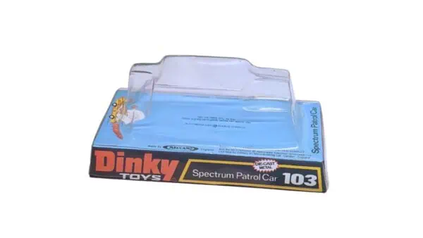 Dinky Toys 103 Spectrum Patrol Car (SPC) Thicker Font version Captain Scarlet Blister/Bubble Repro Box