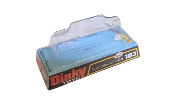 Dinky Toys 103 Spectrum Patrol Car (SPC) Thicker Font version Captain Scarlet Blister/Bubble Repro Box