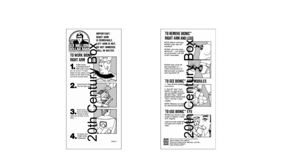 Kenner SMDM Instruction Sheet Kenner Six Million Dollar Man Figure Reproduction Instruction Sheet