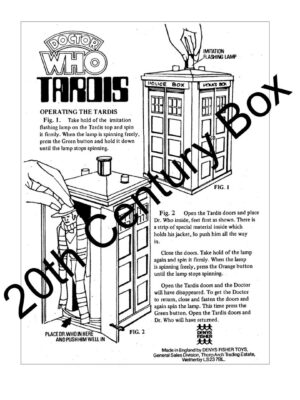 Denys Fisher Dr Who Tardis Reproduction Instruction Sheet